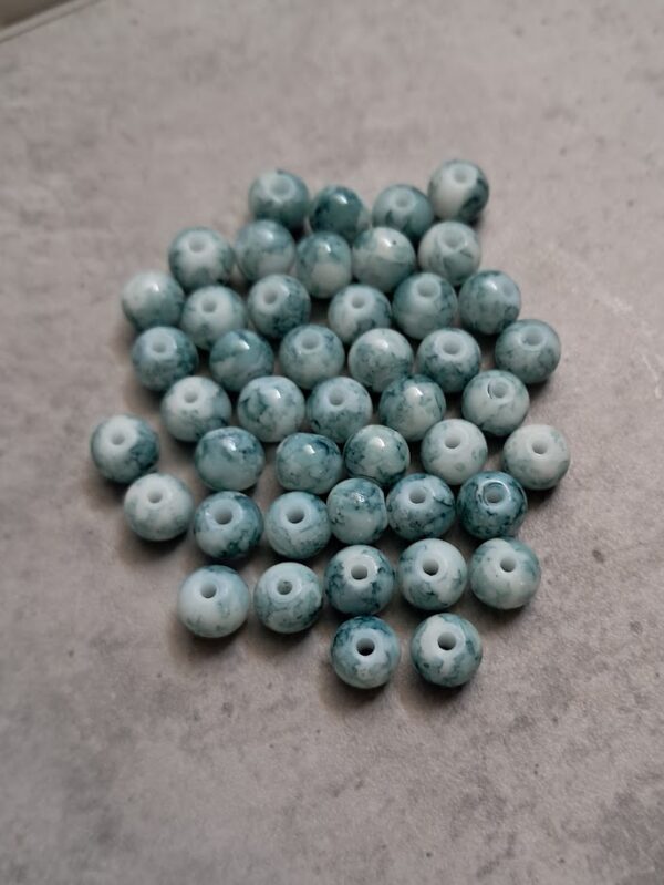 glaskraal blauw gemêleerd 6 mm 100 stuks