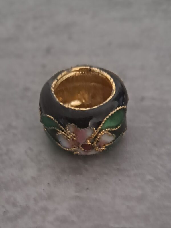 cloisonne groot gat zwart 14 mm x 8 mm