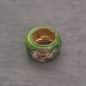 cloisonne groot gat groen 14 mm x 8 mm