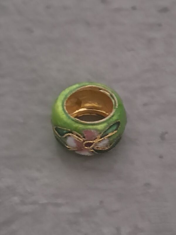 cloisonne groot gat groen 14 mm x 8 mm
