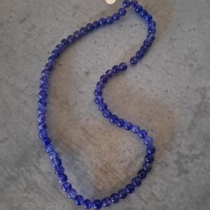 glaskraal blauw 6 mm streng ongeveer 55 stuks