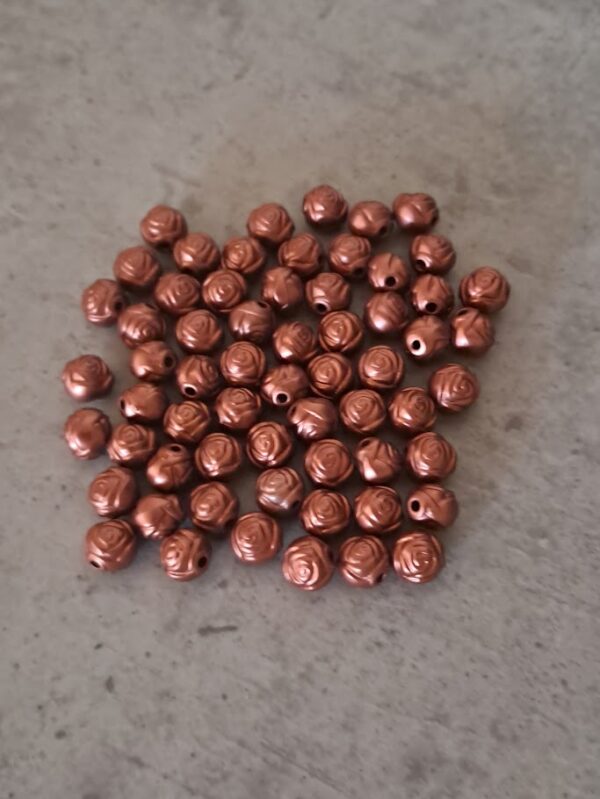 kraal kunststof brons roos 6 mm 99 stuks