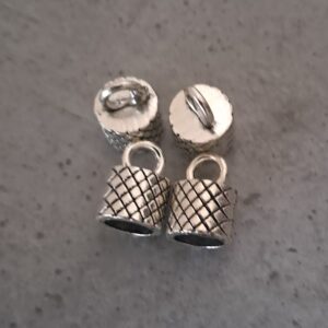 eindkapjes zilver 14 mm x 10 mm 4 stuks