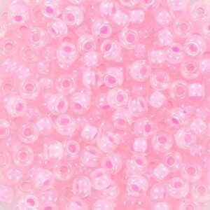 207 miyuki rocailles 6/0 pink lined crystal