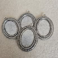 hanger zilver voor cabochon 24 mm x 18 mm per stuk