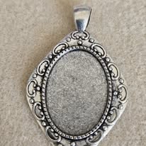 hanger zilver voor cabochon 24 mm x 18 mm