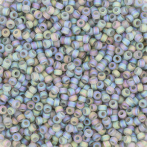 152FR miyuki rocailles 15/0 transparant matte AB grey