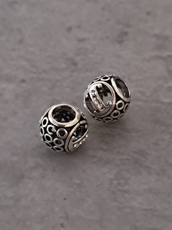 kraal zilver pandora style letter I 9 mm