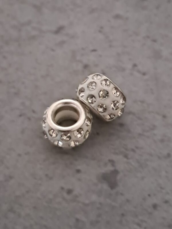 kraal panora style glitter/wit 10 mm x 7 mm