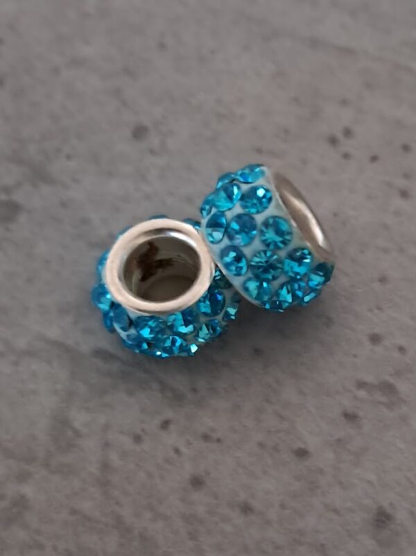 kraal panora style glitter/blauw 10 mm x 7 mm