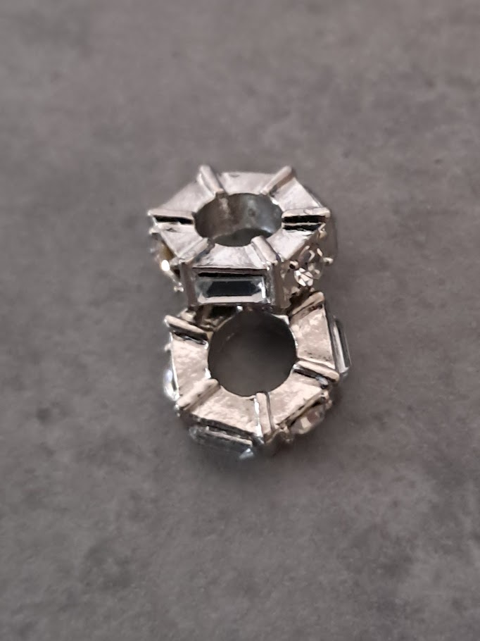 kraal zilver groot gat steentjes 12 mm x 3 mm