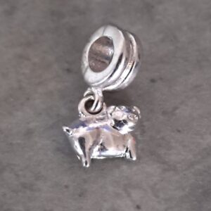 bail zilver met varken pandora style 19 mm