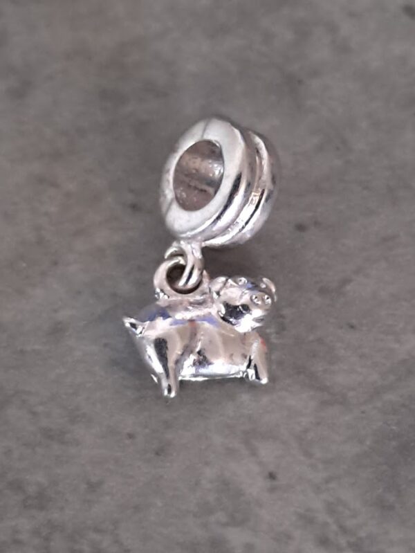bail zilver met varken pandora style 19 mm