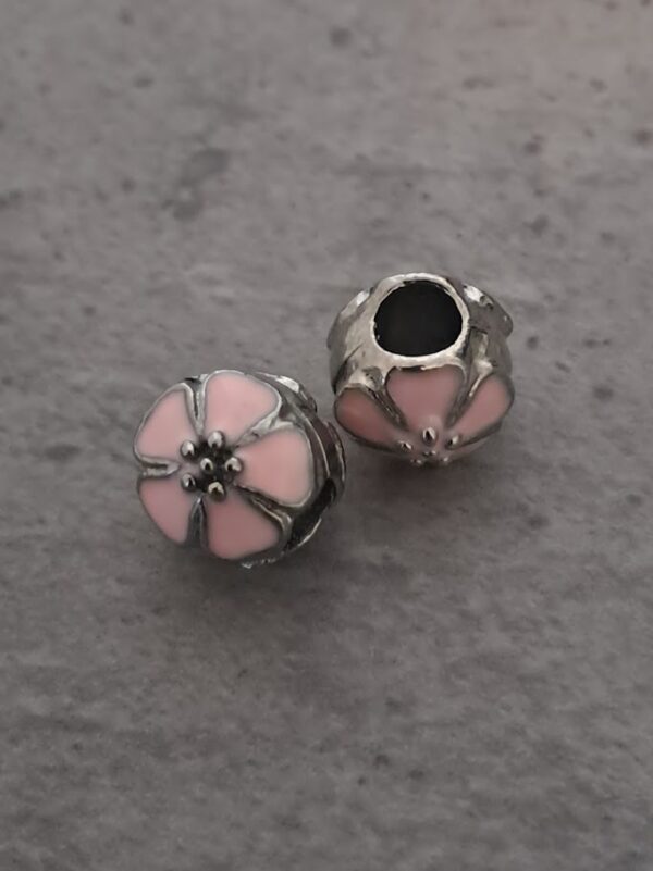 kraal zilver pandora style cherry blossom 10 mm x 9 mm