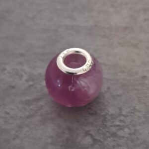 kraal zilver kern 925 kunsthars paars 12 mm