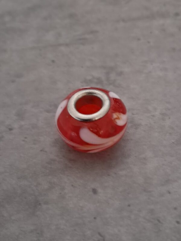 kraal zilver pandora style glas rood 15 mm x 10 mm (1)