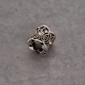 kraal zilver pandora style bloem 9 mm x 10 mm