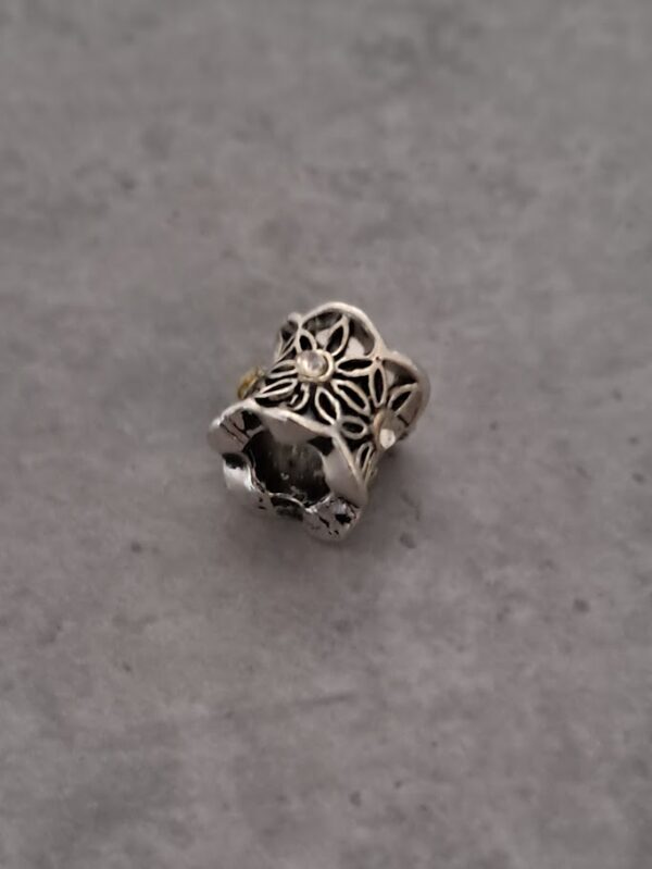 kraal zilver pandora style bloem 9 mm x 10 mm