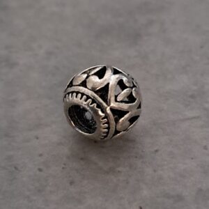 kraal zilver pandora style opengewerkt hartjes 10 mm