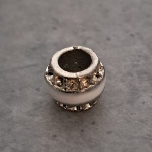 kraal zilver pandora style wit/zilver 8 mm x 9 mm