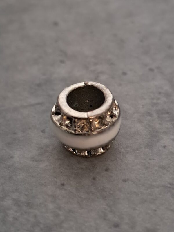 kraal zilver pandora style wit/zilver 8 mm x 9 mm