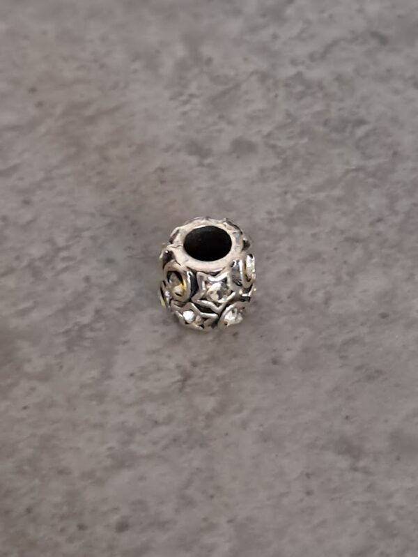 kraal zilver pandora style hart/ster 9 mm