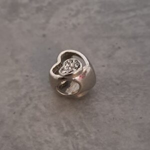 kraal zilver pandora style hart 10 mm