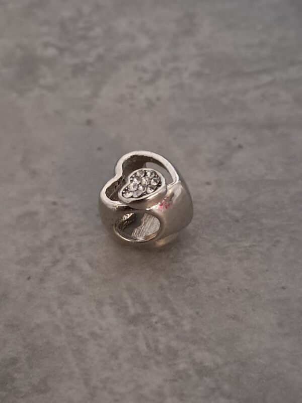 kraal zilver pandora style hart 10 mm