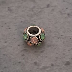 kraal zilver pandora style mint/rose 11 mm x 7 mm