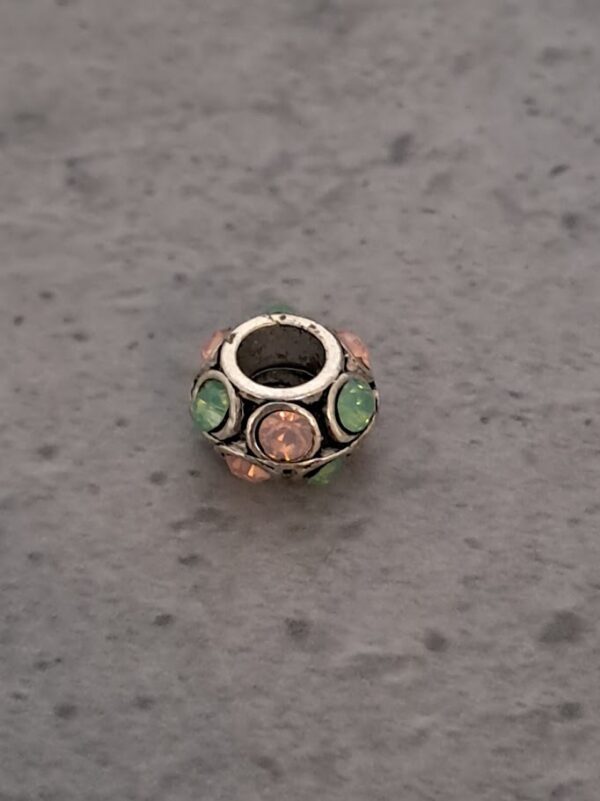kraal zilver pandora style mint/rose 11 mm x 7 mm