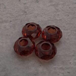 kraal pandora style facet rondel kunststof bruin 14 mm x 6 mm 4 stuks