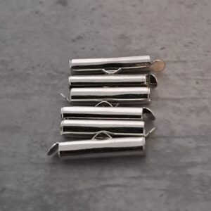 slide end tube zilver 15 mm 6 stuks