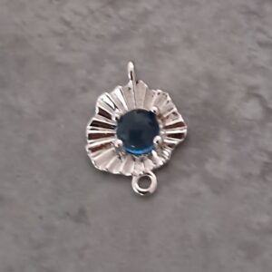 connector zilver blauw 14 mm x 10 mm