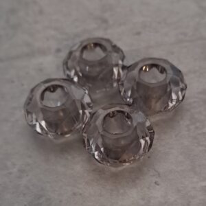 kraal pandora style kunststof facet rondel bruin 14 mm x 6 mm 4 stuks