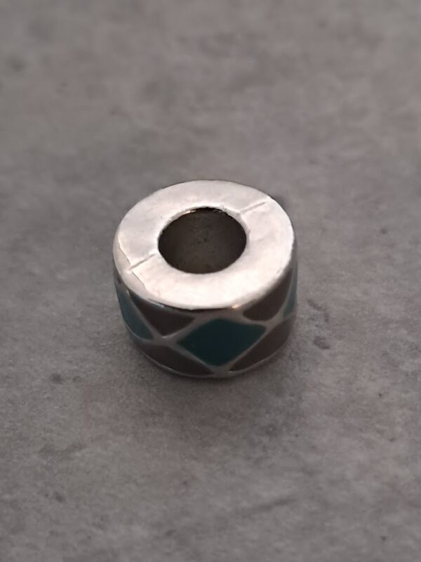 kraal zilver pandora style zilver/grijs/patrol 11 mm x 6 mm