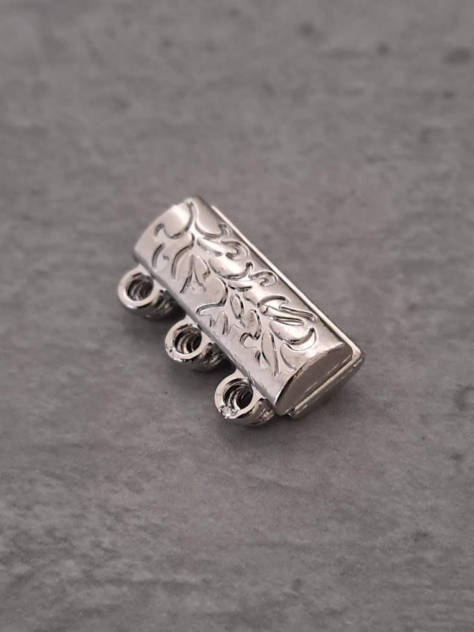 magneetsluiting zilver 3 rijen ogen 18 mm