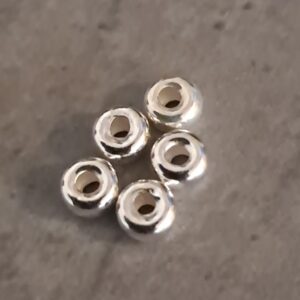 kraal sterling zilver 925 rondel 4 mm x 2.2 mm 5 stuks