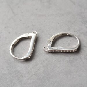 oorbelhaak sterling zilver 925 met zirkonia 18 mm x 11 mm per paar