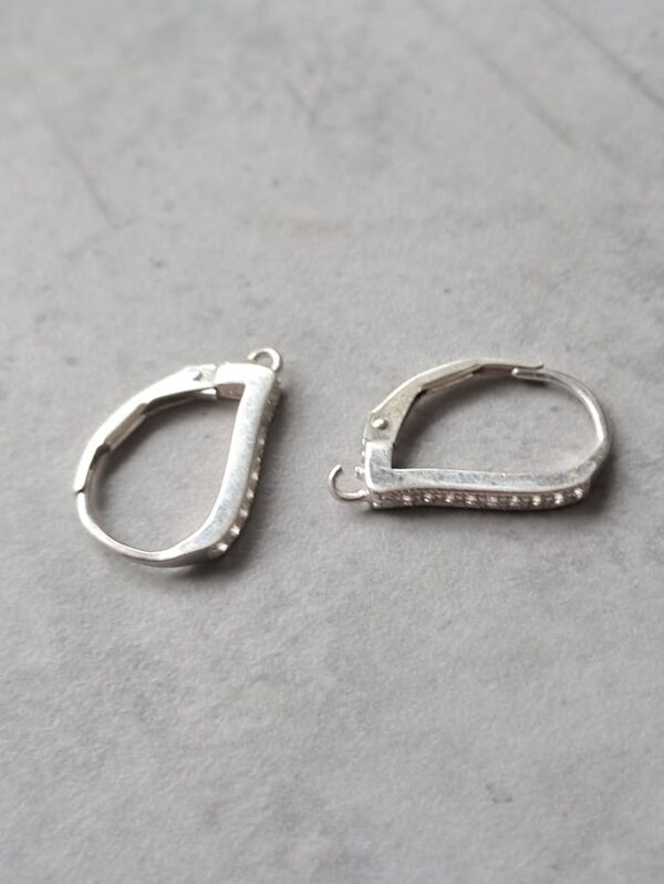 oorbelhaak sterling zilver 925 met zirkonia 18 mm x 11 mm per paar