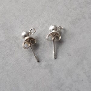 oorsteker sterling zilver 925 bol met oog per paar