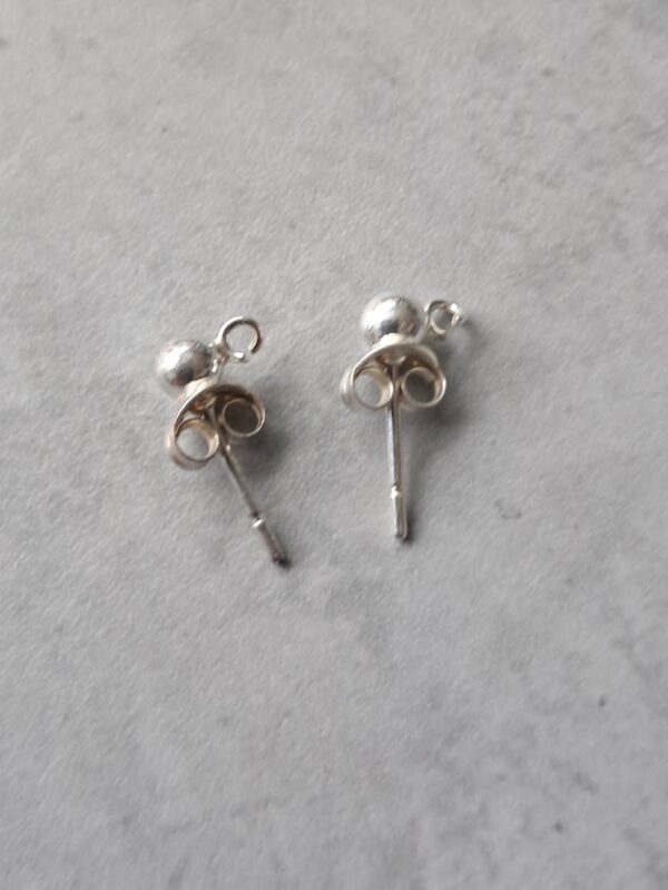 oorsteker sterling zilver 925 bol met oog per paar