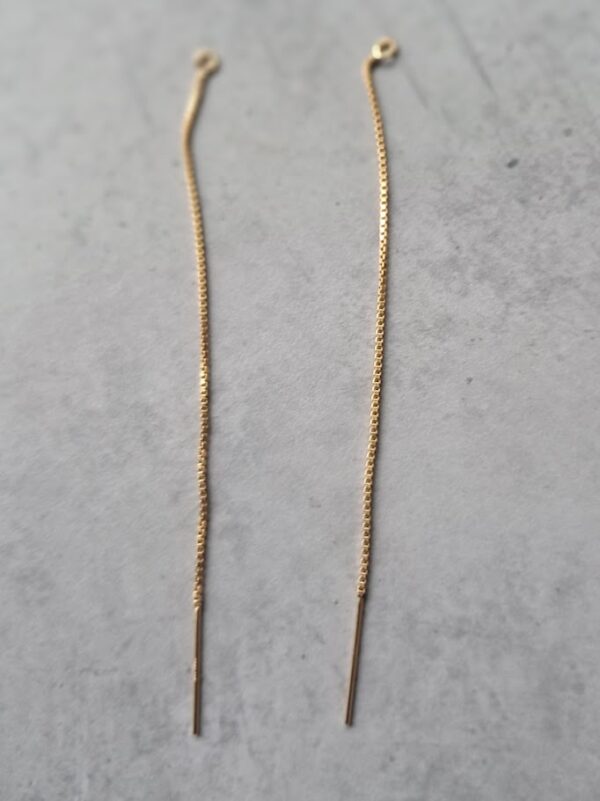 oorsteker threader 14 kt. gold filled 8 cm per paar