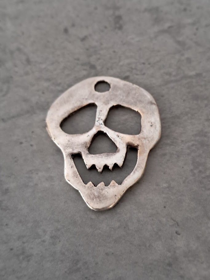 hanger zilver skull 40 mm x 30 mm