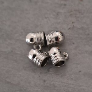 eindkapje zilver oog zijkant 8 mm x 8 mm 4 stuks