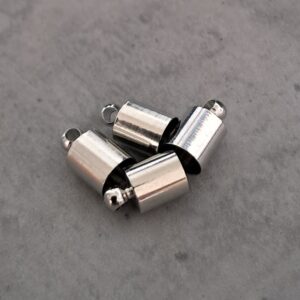 eindkapje zilver 10 mm x 5 mm 4 stuks