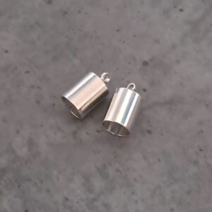 eindkapje zilver 12 mm x 7 mm 2 stuks