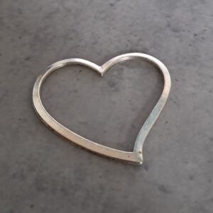 hart zilver gesloten 40 mm x 30 mm