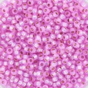 644 miyuki rocailles 15/0 dyed hot pink silverlined alabaster