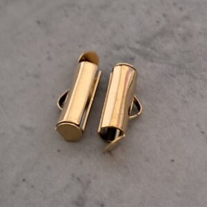 slide end tube goud 12 mm 2 stuks