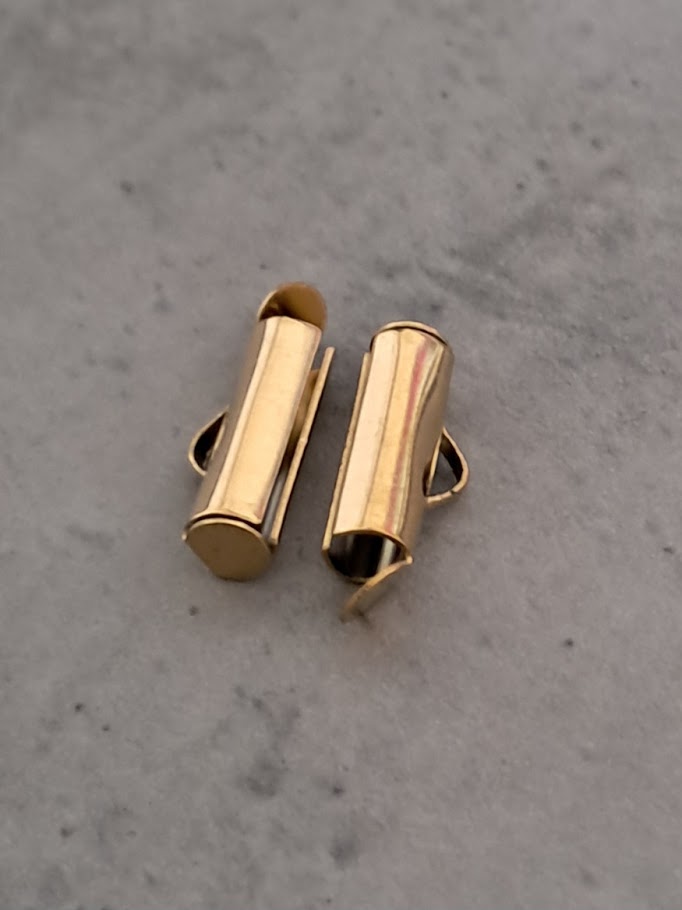 slide end tube goud 12 mm 2 stuks